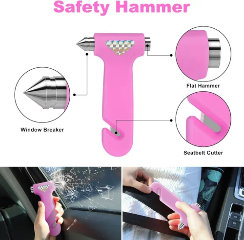 Miniatura 3 de Kit de seguridad en carretera para automóvil, 129 piezas, kit de asistencia lateral de emergencia de invierno, color rosa, kit esencial