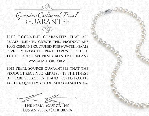 Miniatura 27 de The Pearl Source 14K Gold 6.5-7.0mm AAAA Quality Round White Freshwater Cultured Pearl Necklace for Women in 16"-36" Lengths