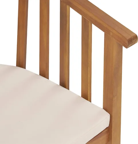 Miniatura 5 de Great Deal Furniture Nola - Sillas de comedor de madera para exteriores con cojines (juego de 2), acabado crema y teca, (309261)