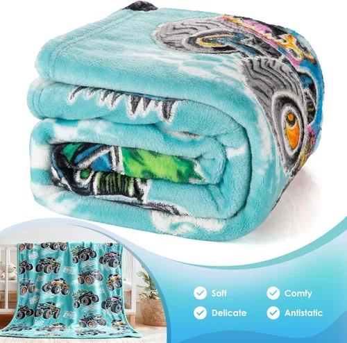 Miniatura 5 de Manta de camión que brilla en la oscuridad de Jekeno, regalos para niños, niñas, niños, adolescentes, cumpleaños, Navidad, Halloween, Pascua, Camión