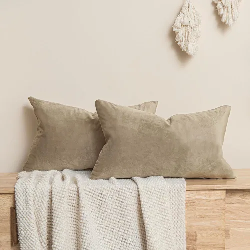 Miniatura 111 de Juspurbet - Juego de 2 fundas decorativas de terciopelo para cojines, fundas suaves para sofá, cama o sillón con cremallera oculta, para sala