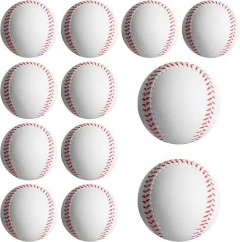 Pelotas de béisbol suaves, paquete de 12 pelotas de béisbol de espuma de tamaño reglamentario para lanzar, atrapar y practicar bateo suave y seguro