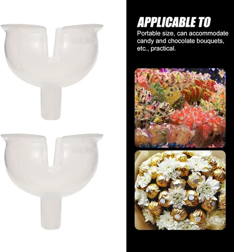 Miniatura 8 de FOMIYES 60 soportes para bolas de chocolate transparente, envoltorios de plástico de trufa de chocolate, base fija para ramo de chocolate