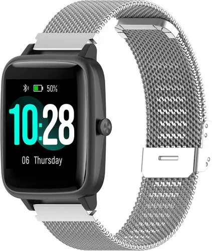 Miniatura 10 de FitTurn Correa delgada compatible con Cubitt CT2/CT2S SmartWatch, correa de reloj ajustable de malla de acero inoxidable, correa de repuesto