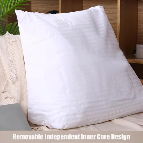 Miniatura 5 de Almohada de lectura y televisión, almohada de cuña de espalda con almohada ajustable para el cuello y bolsillos, almohada de lectura para reposo