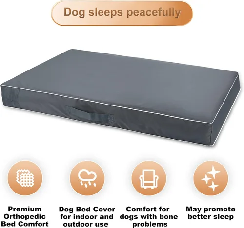 Miniatura 7 de Chinchilla Funda Impermeable para Cama de Perro Pesada Lavable, con Apertura de Cremallera Rellenable Funda Universal de Repuesto para Cama de Gris