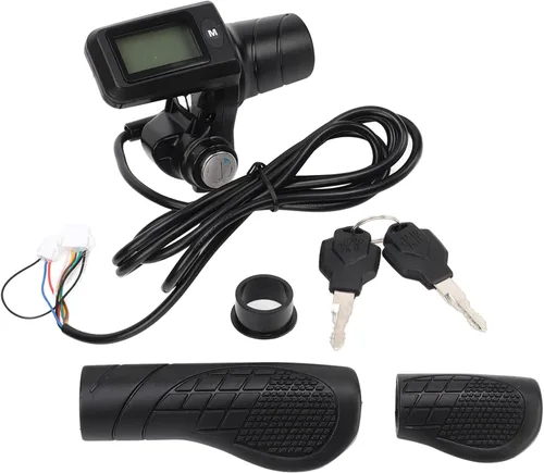 Empuñadura de acelerador de scooter eléctrico, pantalla LCD, acelerador de media torsión para viajeros E Scooter Grip compatible con manillares de