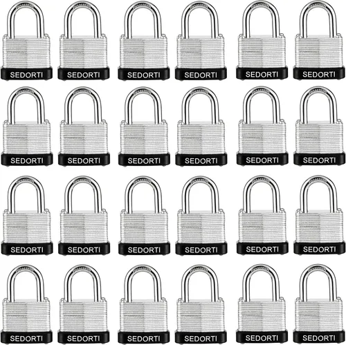 Miniatura 9 de SEDORTI Juego de Candados de Acero Laminado, 1-1/4" de Ancho, Candados Pequeños de Alta Resistencia para Casillero, Candados con Llaves Similares