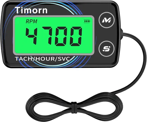 Tacómetro de motor pequeño: Timorn Medidor de tacómetro digital inductivo impermeable, medidor de RPM y medidor de recursos humanos para motocross |