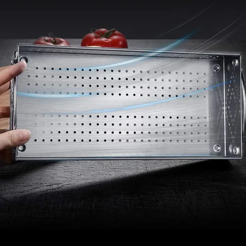 Miniatura 5 de Organizador grande de cubiertos para cajones, organizador de utensilios de malla de acero inoxidable 304 para cajones de cocina, bandeja