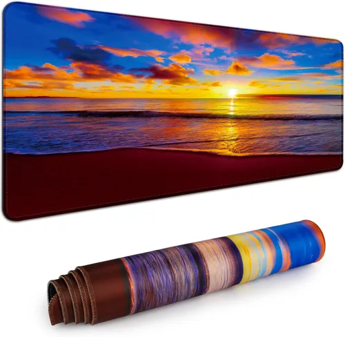 Miniatura 22 de Alfombrilla de Escritorio, Alfombrilla Grande para Ratón 35''×15.6'' XXL Extendida para Gaming con Base Antideslizante Bordes Cosidos Alfombrilla