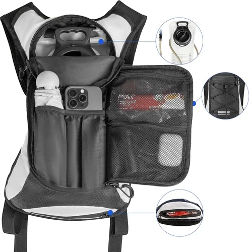 Miniatura 5 de OUTSKIRT Hydration Backpack with 2L Water Bladder, Lightweight and Breathable Running Hydration Pack, Water Backpack for Hiking, Cycling, Trail