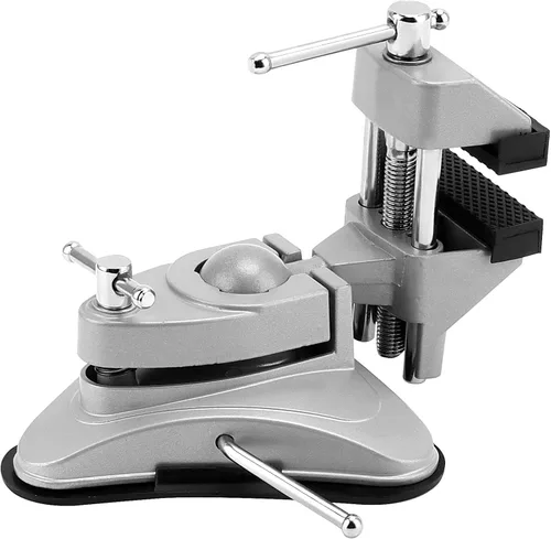 Miniatura 4 de JOIKIT Mini tornillo de succión de mesa, mandíbula de 2-3/4 pulgadas, base de vacío portátil de 360°, tornillo de banco de pasatiempos, ventosa