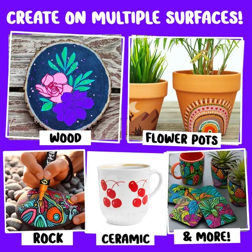 Miniatura 3 de Chalkola 20 rotuladores de pintura al óleo - Marcadores de pintura a base de aceite para metal, tela, cerámica, vidrio, rocas - Marcadores
