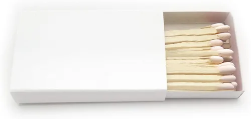 Miniatura 2 de Caja de fósforos de madera con cubierta blanca, 50