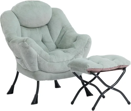 Miniatura 21 de HollyHOME - Silla perezosa con reposabrazos y bolsillo lateral, cómoda silla de sala de acento, sofá de ocio para sala de estar, recámara