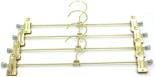 Miniatura 7 de Paquete de 30 perchas de metal dorado de 13.7 pulgadas con gancho giratorio