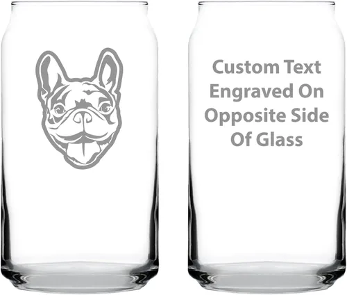 Miniatura 7 de Happy Frenchie - Vaso de cerveza – Decoración divertida y única con temática de perro bulldog francés y regalos para hombres y mujeres, 16 onzas