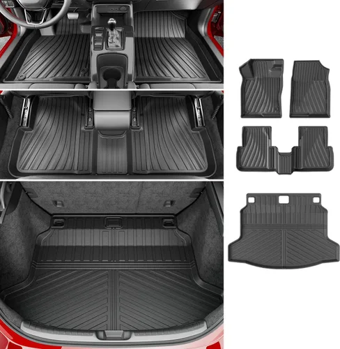 Miniatura 30 de powoq Tapete de suelo compatible con Honda Pilot 2016-2022 con alfombrilla de respaldo, forro de carga de repuesto para accesorios Honda Pilot