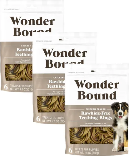 Miniatura 8 de Wonder Bound Mini palitos envueltos en pollo, 15 unidades, golosinas para perros sin piel cruda, masticables de salud dental para control de placa