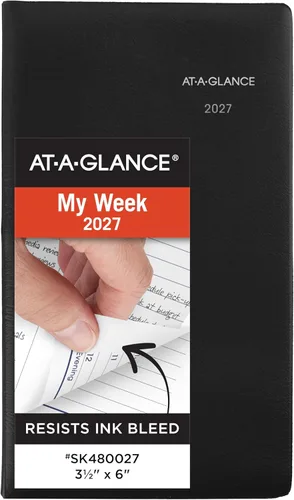 Miniatura 7 de AT-A-GLANCE 2026 Agenda, Semanal, 3-1/2" x 6", Tamaño de Bolsillo, Programación Abierta, DayMinder, Negro (SK480026)