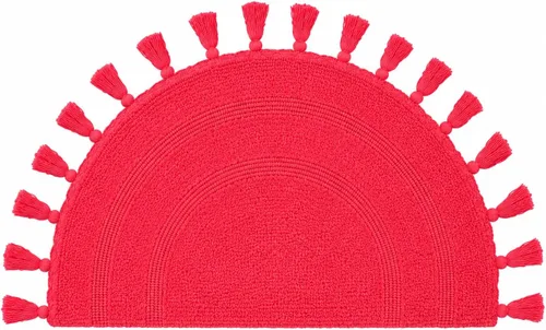Miniatura 31 de Royal Blaze Tapete de baño de algodón rojo, reversible, pequeño ovalado de 18 x 26 pulgadas, lavable y decorativo