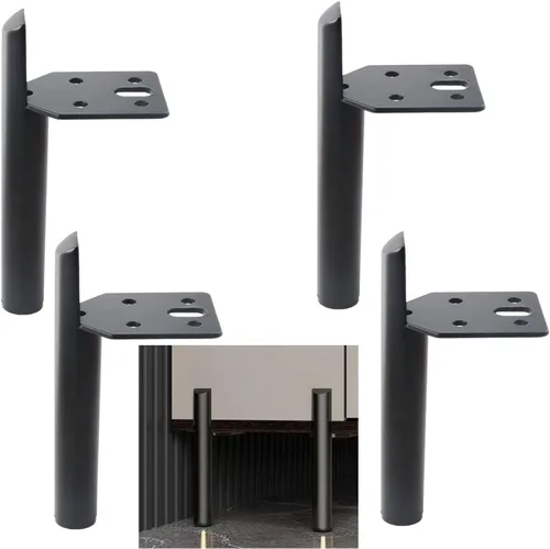 Miniatura 10 de Patas de muebles de 2 pulgadas, patas negras para mesa de café, patas de muebles de metal de mediados de siglo para sofá, gabinete, otomana, juego