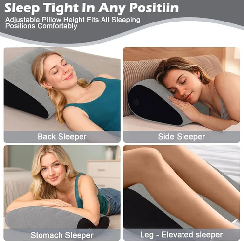 Miniatura 2 de TheClover Cojín inflable portátil de cuña – Paquete de 2 posicionadores corporales almohada plegable de cuña para dormir, espalda, viajes, cama