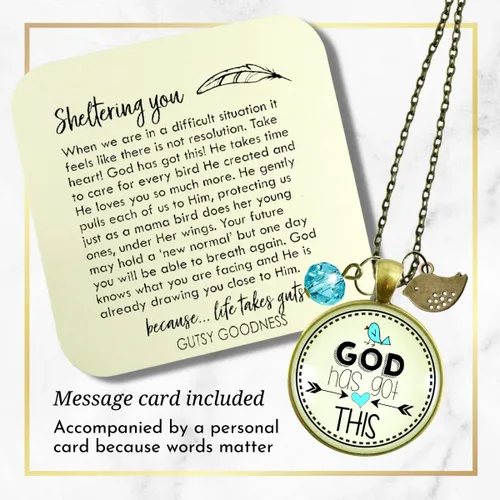 Miniatura 35 de Gutsy Goodness Faith He Cares - Collares hechos a mano con mensaje para mujer cristiana