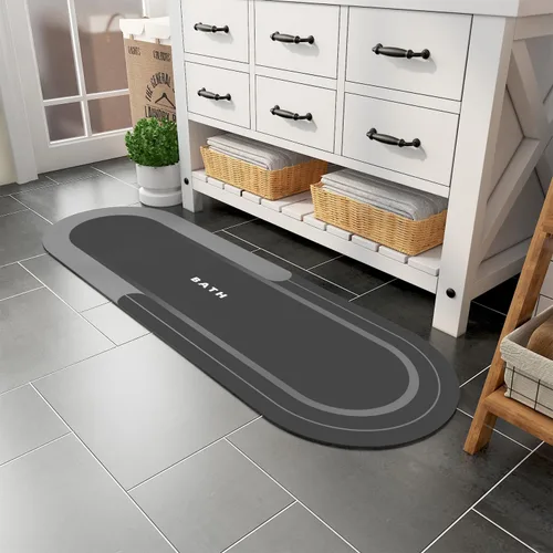 Miniatura 16 de MontVoo Alfombra de baño antideslizante, de secado rápido, resistente a las manchas para el suelo del baño, alfombra de ducha de fácil cuidado