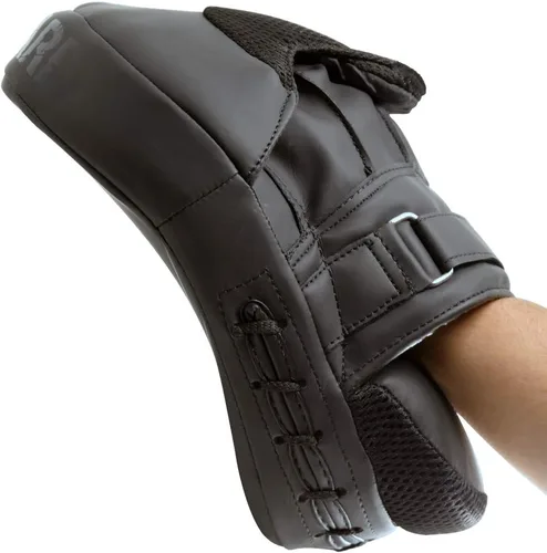 Miniatura 7 de MRX Gel Tech - Gancho de boxeo y almohadillas de Jab MMA Focus Guantes de entrenamiento Thai Kick Strike Shield Curvo Negro/Blanco