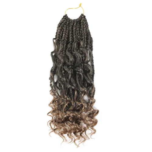 Ayana - Trenzas de ganchillo, bohemias, con extremos rizados Crochet Braids Box. 3 extensiones de cabello sintético de trenzas de ganchillo Goddess