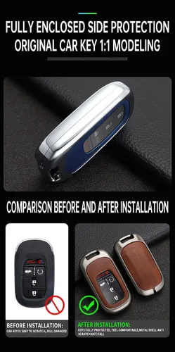 Miniatura 7 de ontto Funda inteligente para llave de automóvil inteligente para Honda Accord Civic HR-V CR-V Pilot Sport SI EX EX-L Touring 2022 2023, protector