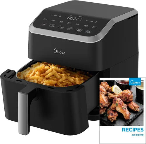 Miniatura 8 de Midea Freidora de aire de 5.5 cuartos de galón con ventana transparente, tecnología Rapid Air, 9 menús preestablecidos para comidas rápidas y Negro