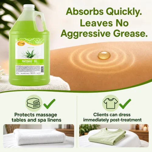 Miniatura 4 de SPA REDI Aceite de masaje profesional de aloe vera – 5 mezcla botánica con almendras, aguacate, girasol y vitamina E No graso, de rápida absorción
