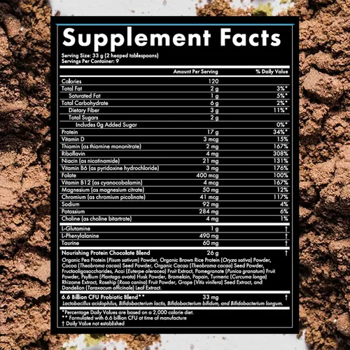 Miniatura 3 de WelleCo Proteína de chocolate en polvo a base de plantas, mezcla de arroz integral orgánico y guisantes, 0.56 oz de proteína por porción, suplemento