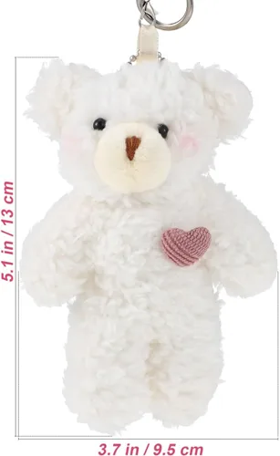 Miniatura 2 de NUOBESTY 2 llaveros de oso de peluche, bonitos dijes para bolsa de oso de peluche con corazón de osos suaves para bolso, mochila, bolso, llaveros a