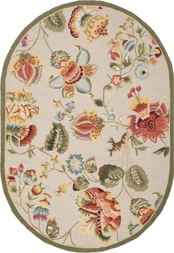 Miniatura 29 de SAFAVIEH Chelsea Collection - Alfombra decorativa de 2 pies 6 pulgadas x 4 pies, color marfil, lana de campo francesa enganchada a mano, ideal