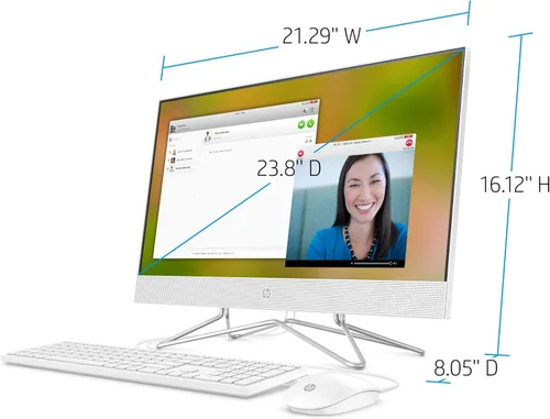 Miniatura 5 de HP - Computadora todo en uno de 24 pulgadas, procesador AMD Athlon Silver 3050U, 8 GB RAM, 256 GB SSD, Windows 10 Home (24-dd0010, blanco)