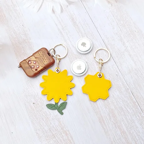 Miniatura 28 de CATCH ON Paquete de 2 fundas de cuero para Airtag para llavero, bonitos accesorios Kawaii adecuados para Airtag
