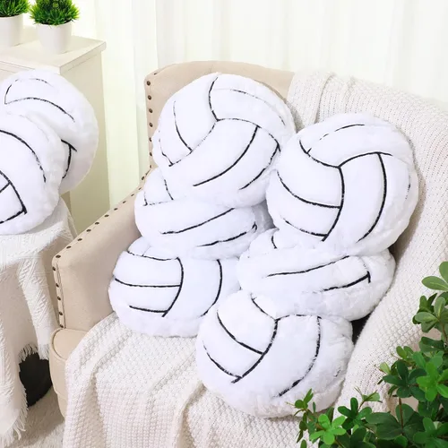 Miniatura 5 de Gerrii 8 almohadas de bola de 13.8 pulgadas, cojines deportivos de felpa mullida, cojín de felpa para regalos de equipo, decoración de dormitorio