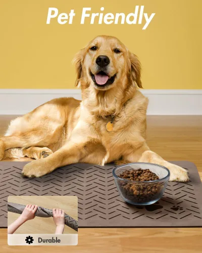 Miniatura 6 de MontVoo - Tapete Absorbente para Alimentación de Mascotas - Sin Manchas, Tapete de Secado Rápido para Perros para Tazones de Comida y Agua - Tapete
