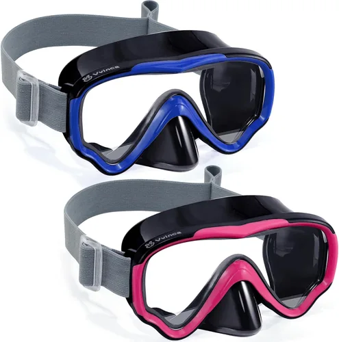 Miniatura 13 de Vvinca Kids-Goggles with Nose Cover, Diving Mask Elastic Fabric Strap Anti Fog Anti Shattered Lens for Kids Swim Goggles 3-14 11-verde