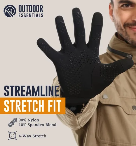 Miniatura 5 de Guantes para correr con pantalla táctil, forro térmico de invierno para clima frío para hombres y mujeres, guantes negros delgados, ligeros