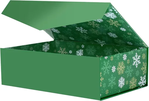 Miniatura 19 de BLK&WH Caja de regalo de 9 x 6.5 x 3.8 pulgadas, caja de regalo negra, caja de padrino, caja plegable con tapa de cierre magnético para embalaje
