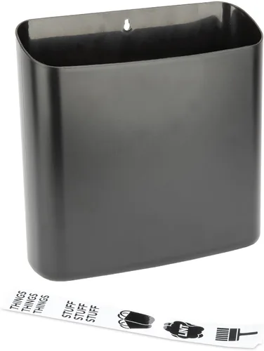 Miniatura 10 de JS Jackson Supplies Pequeño cubo de pelusa blanco con parte trasera magnética, cubo de basura de perfil delgado para lavandería y cocina, montaje