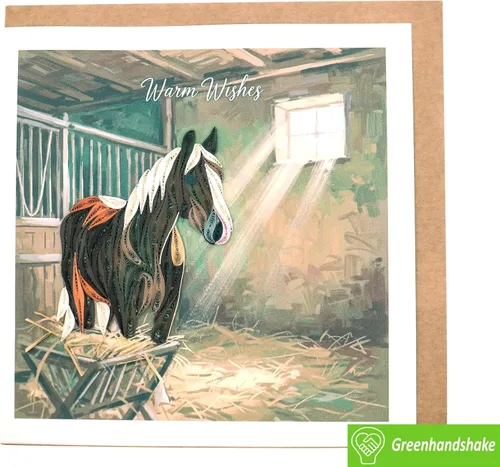 Miniatura 2 de A Horse's Quiet Moment - Tarjeta de felicitación 3D exclusiva dedicada hecha a mano, tarjeta de felicitación de diseño para cumpleaños, día de San