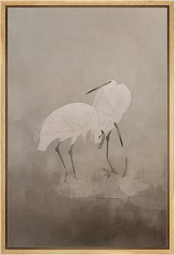 Miniatura 46 de wall26 Lienzo enmarcado para pared, acuarela, azul pastel, garza, galápagos, aves, animales, ilustraciones de naturaleza salvaje, arte moderno