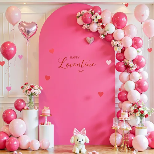 Miniatura 33 de Cubierta de Fondo de Arco Negro, Cubierta de Arco Ajustada de Spandex de 6 Pies para Arco de Boda Chiara Elástica de Arco de Fondo Redonda