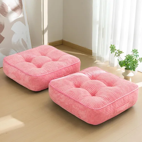 Miniatura 23 de HIGOGOGO Cojín de suelo para adultos, cojín de meditación, grande y redondo, funda de pana copetuda, para sala de estar o yoga, 22 x 22 pulgadas